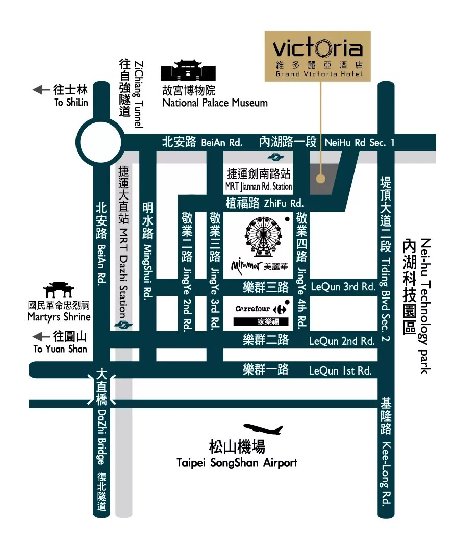 維多麗亞酒店交通地圖